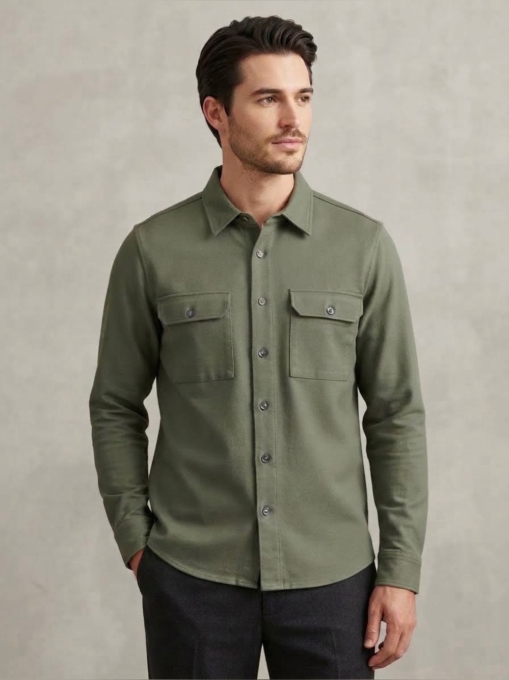Everlane Olive Green Men's Shirt Jacket